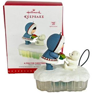 Hallmark Ornament Frosty Friend A Fish For Christmas Magic Cord Light Sound 2015